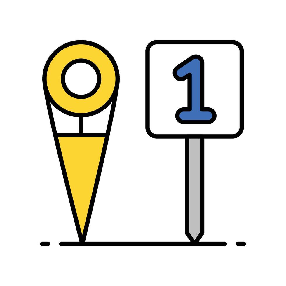 Football Marker filled outline icon. EPS 10 file vector