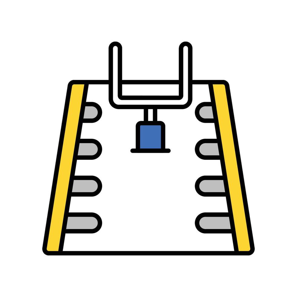 American football field filled outline icon. EPS 10 file vector