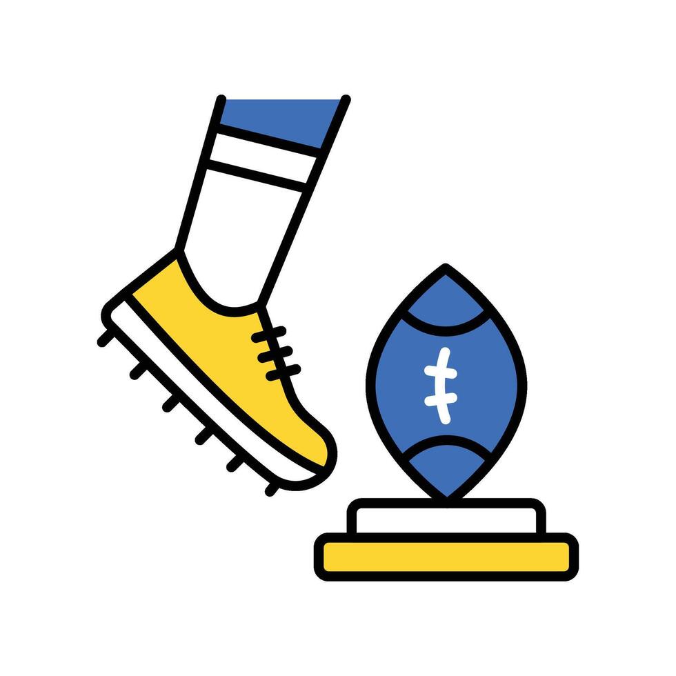 Free kick filled outline icon. EPS 10 file vector