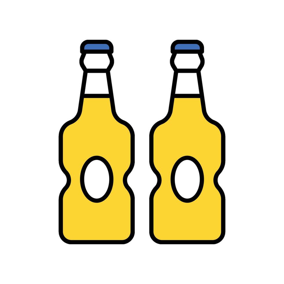 Soda bottle filled outline icon. EPS 10 file vector
