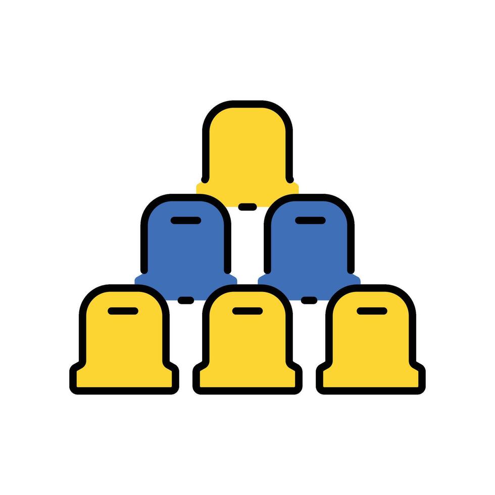 Stadium Bench filled outline icon. EPS 10 file vector