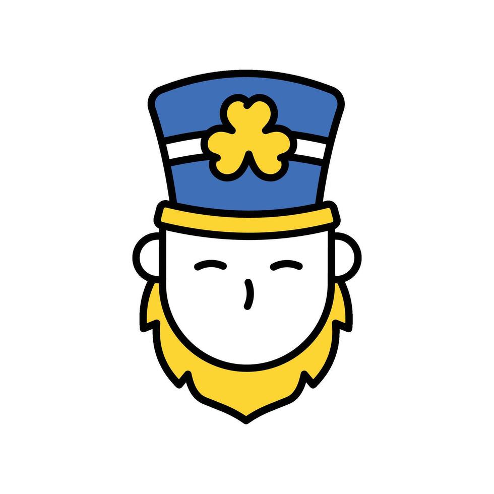 Leprechaun filled outline icon. EPS 10 file vector