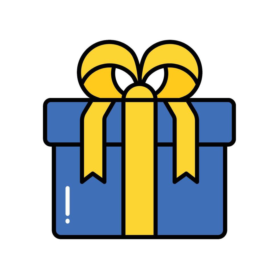 Gift filled outline icon. EPS, 10 file vector