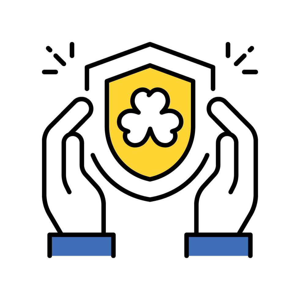 Clover Leaf Care filled outline icon. EPS 10 file vector