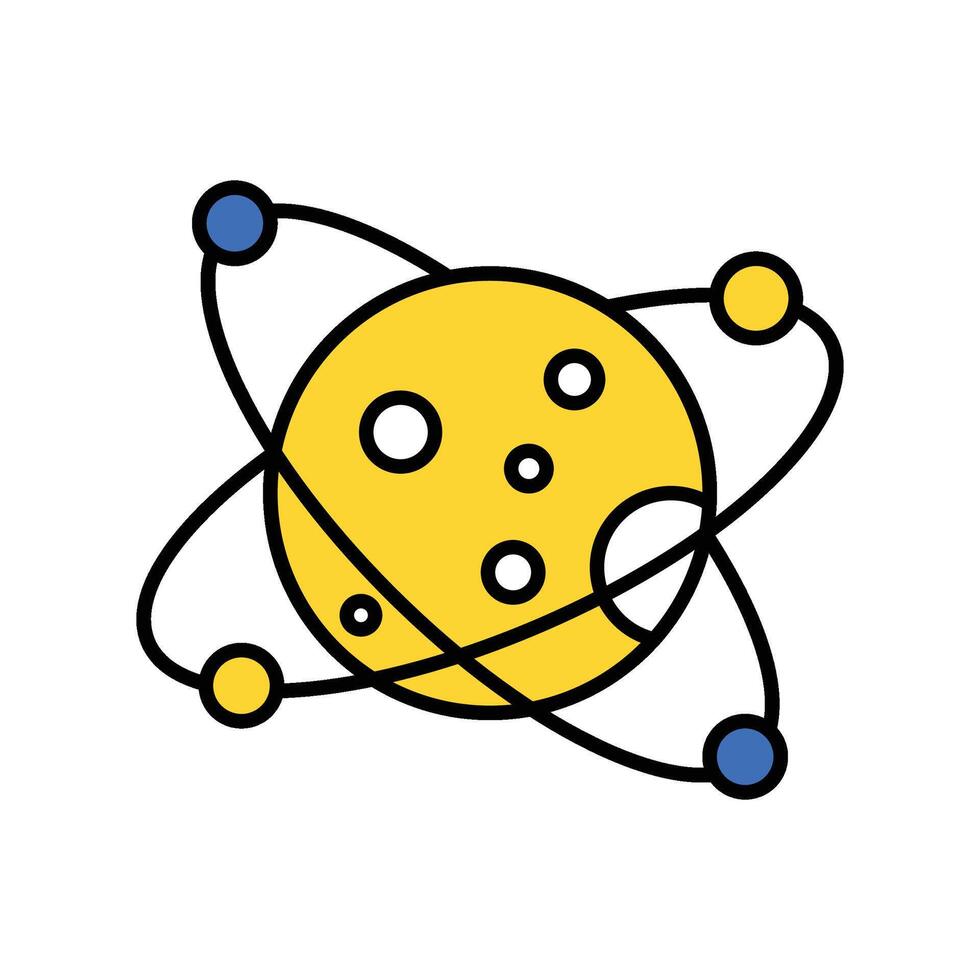 Planet Orbit filled outline icon. EPS 10 file vector