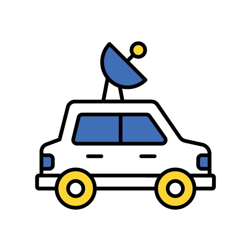 Autonomous Car filled outline icon EPS 10 file vector