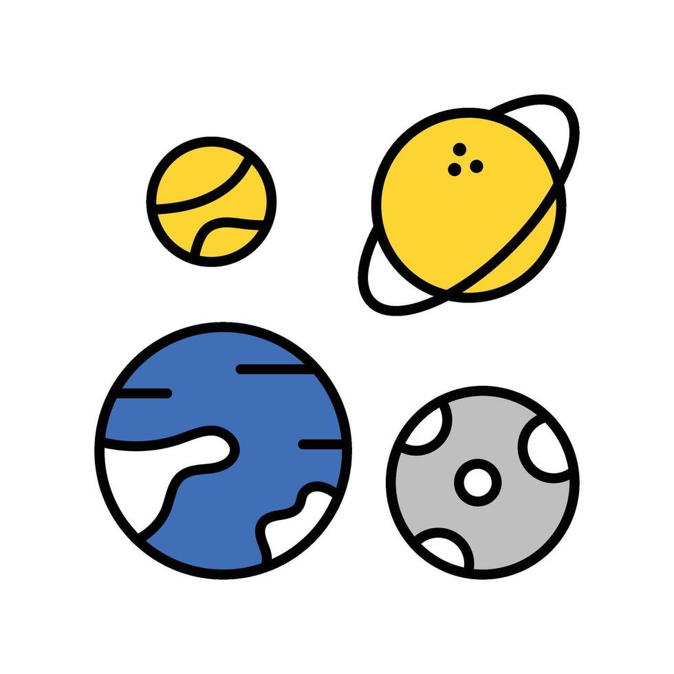 Uranus Planet filled outline icon. EPS 10 file vector