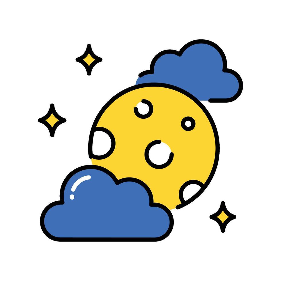 Moon filled outline icon. EPS 10 file vector