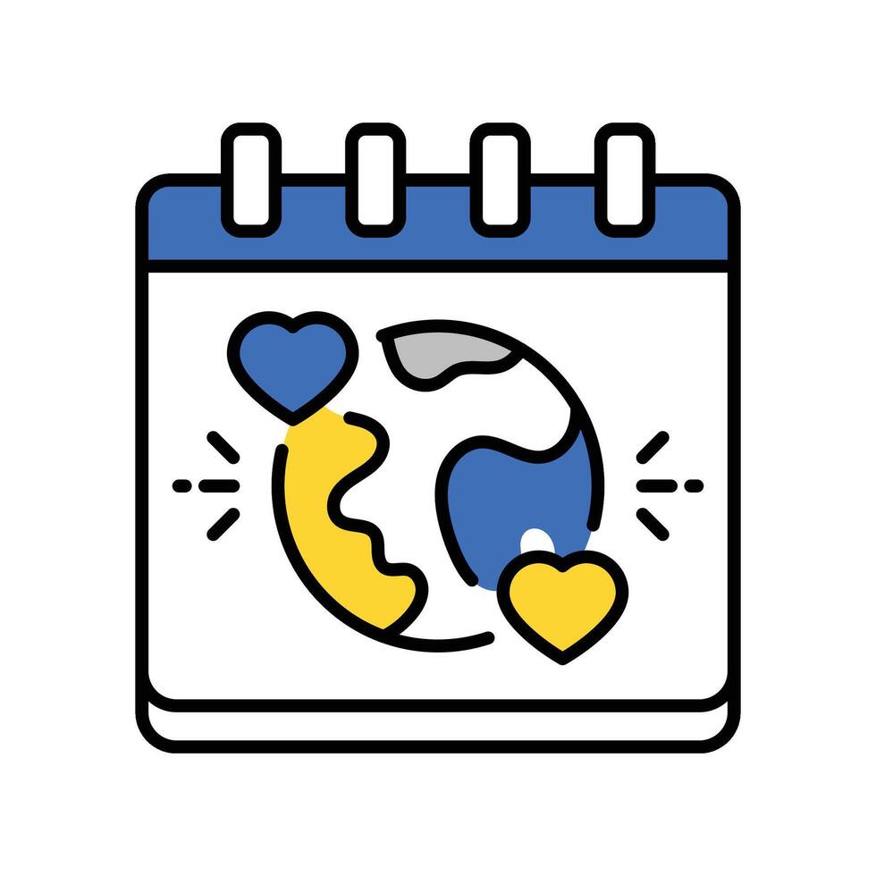 World Kindness Day filled outline icon. EPS 10 file vector