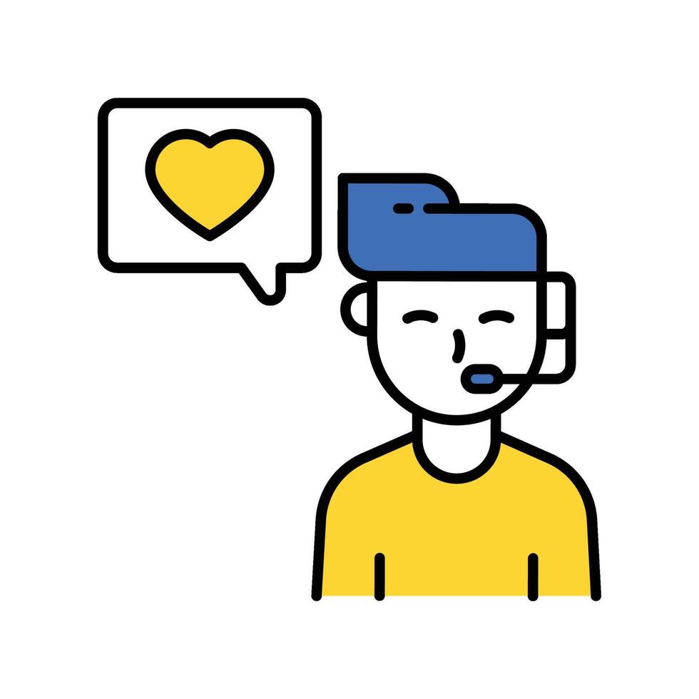 Sympathy filled outline icon. EPS 10 file vector