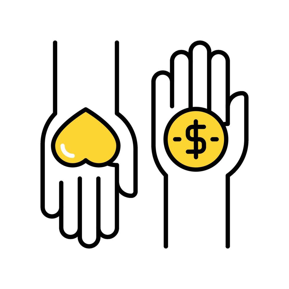 Solidarity filled outline icon. EPS 10 file vector