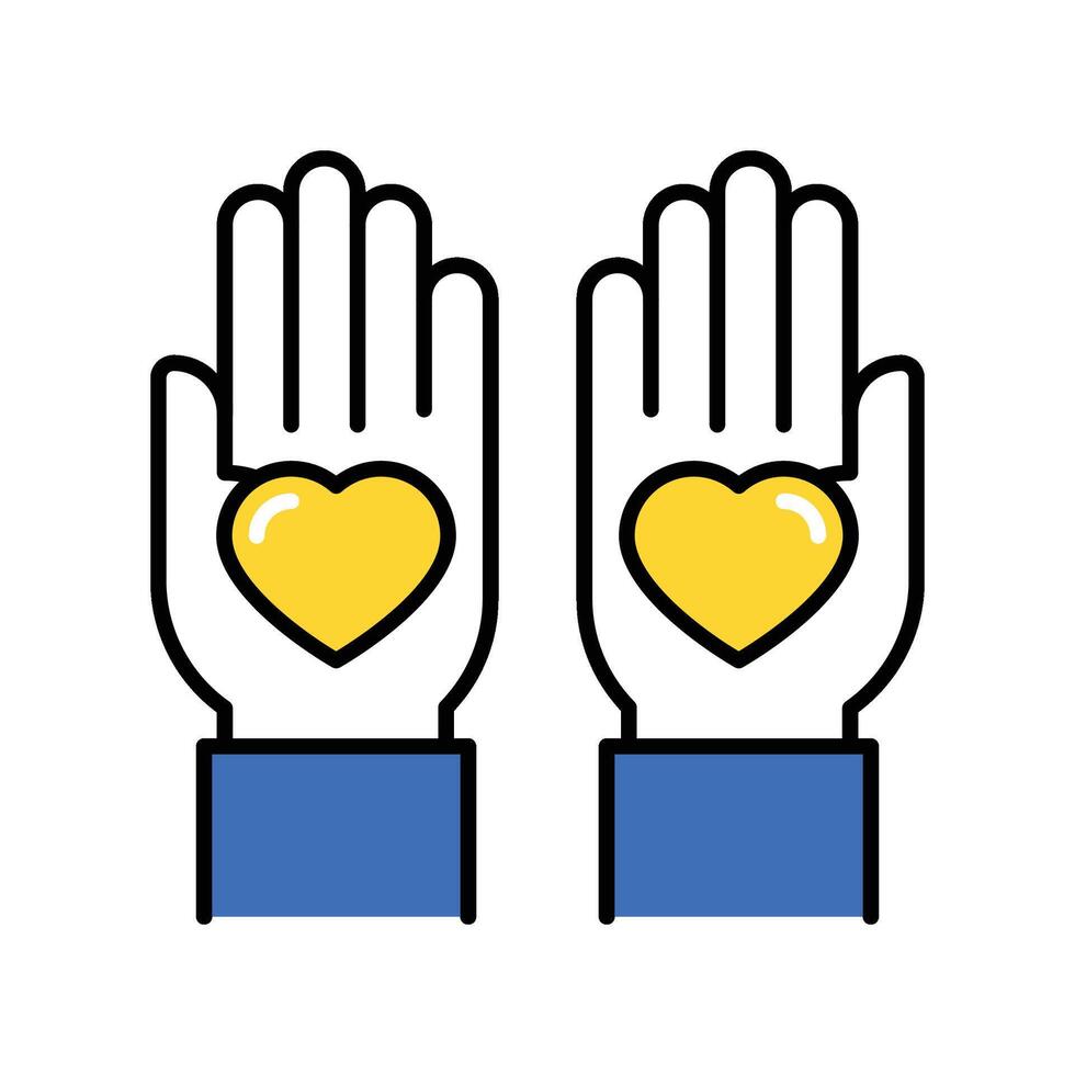 Altruism filled outline icon. EPS 10 file vector