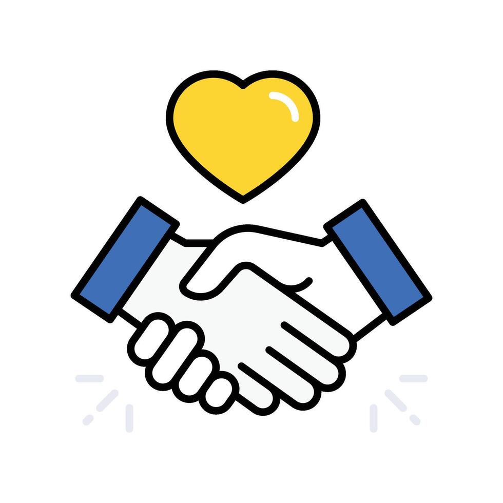 Handshake filled outline icon. EPS. 10 file vector