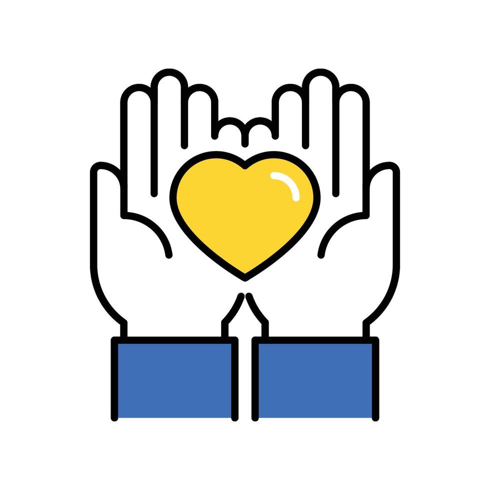 Benevolence filled outline icon. EPS 10 file vector