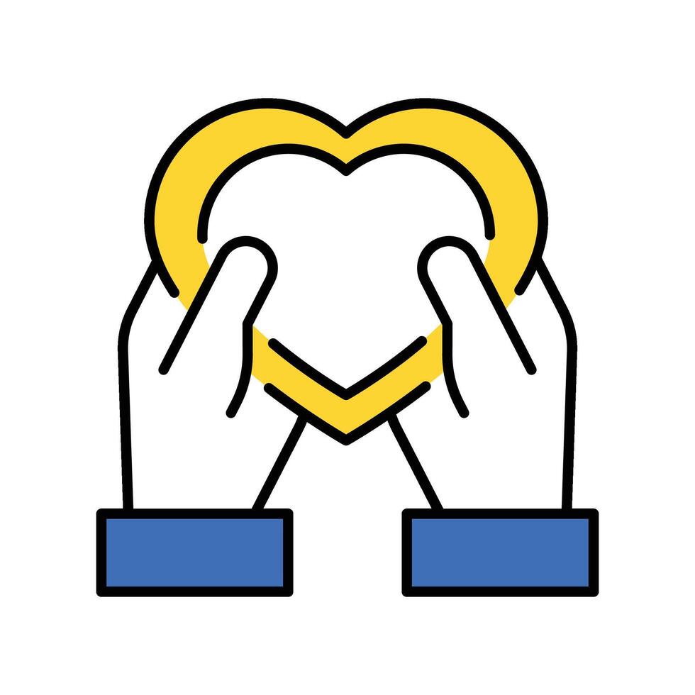 Sympathy filled outline icon. EPS. 10 file vector