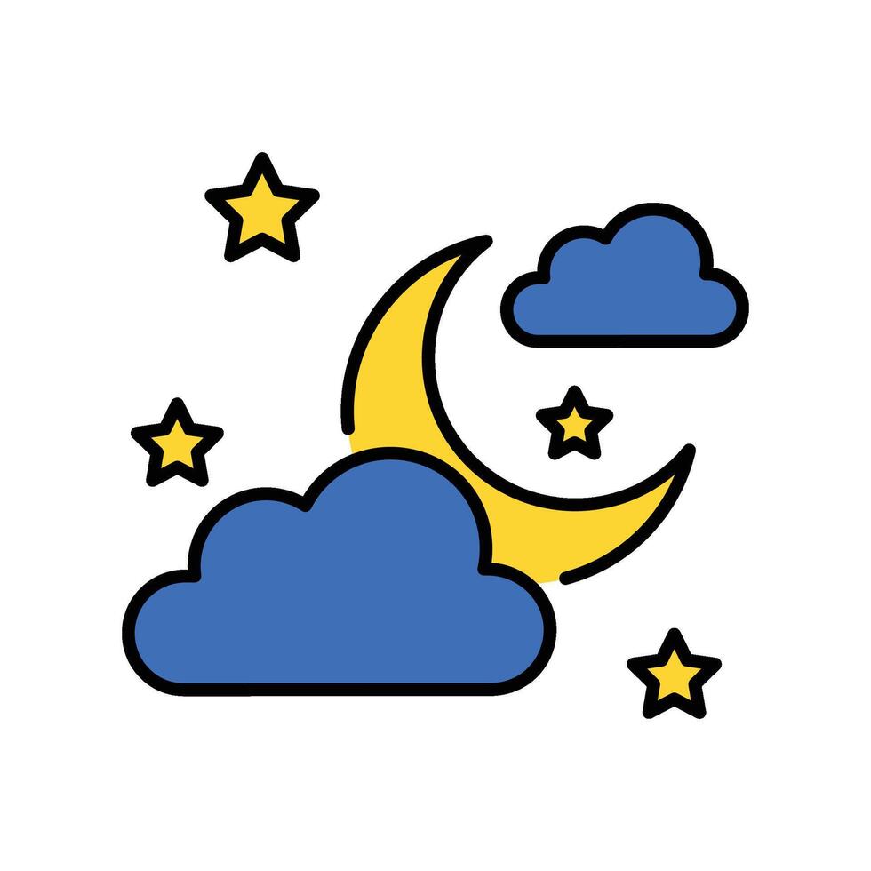 night filled outline icon. EPS 10 file vector