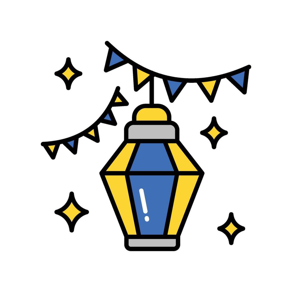Lantern filled outline icon. EPS 10 file. vector