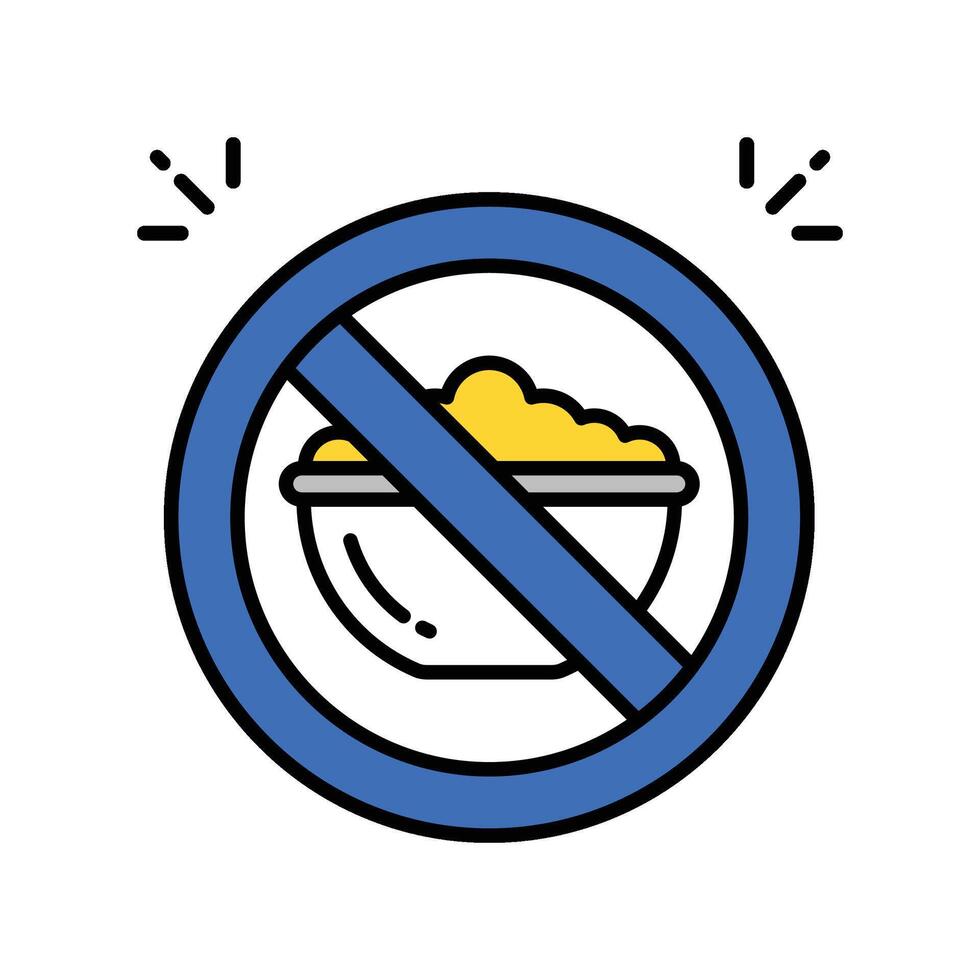 No Food filled outline icon. EPS 10 file vector