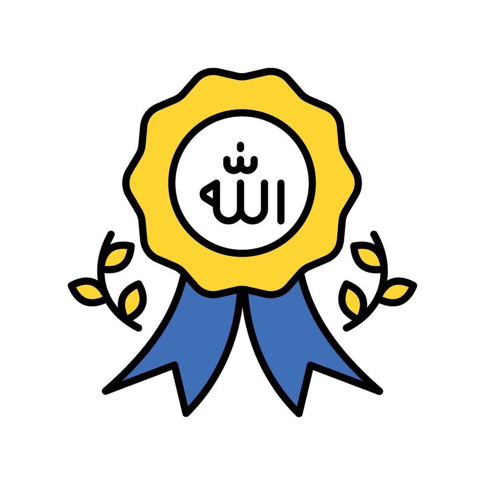 Islamic Badge filled outline icon. EPS 10 file vector