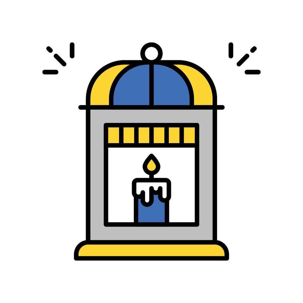 Lantern Candle filled outline icon. EPS 10 file. vector