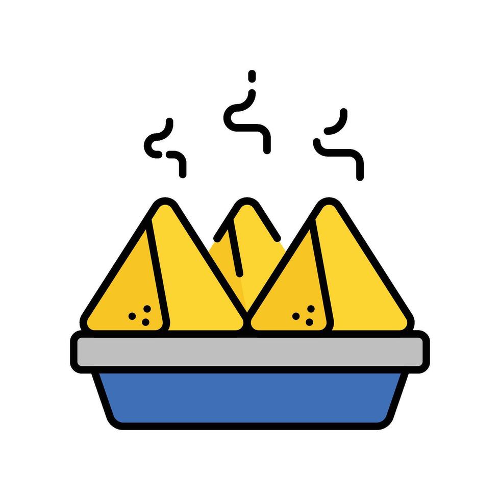 Samosa filled outline icon. EPS. 10 file vector