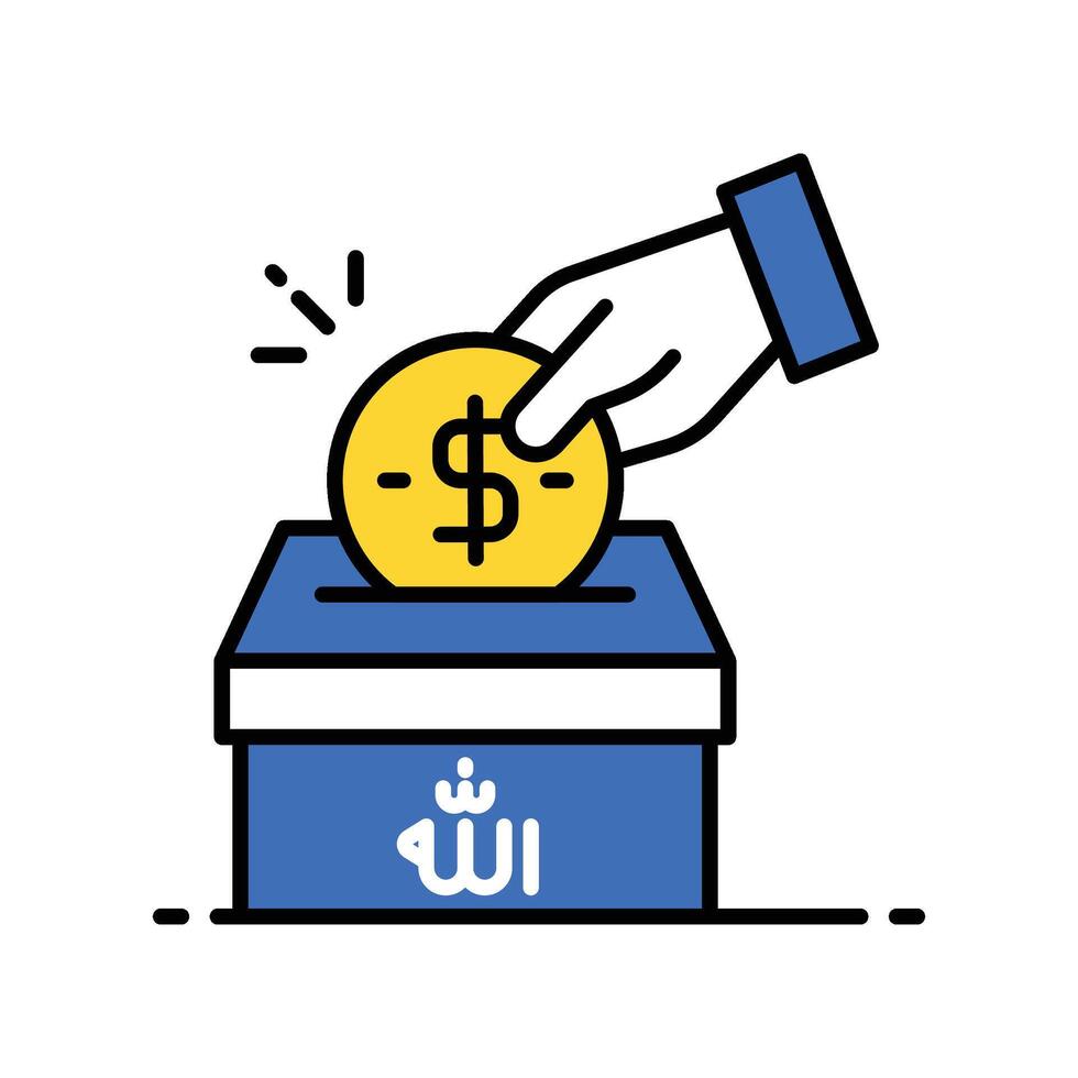 Zakat Bag Budget filled outline icon. EPS 10 file vector