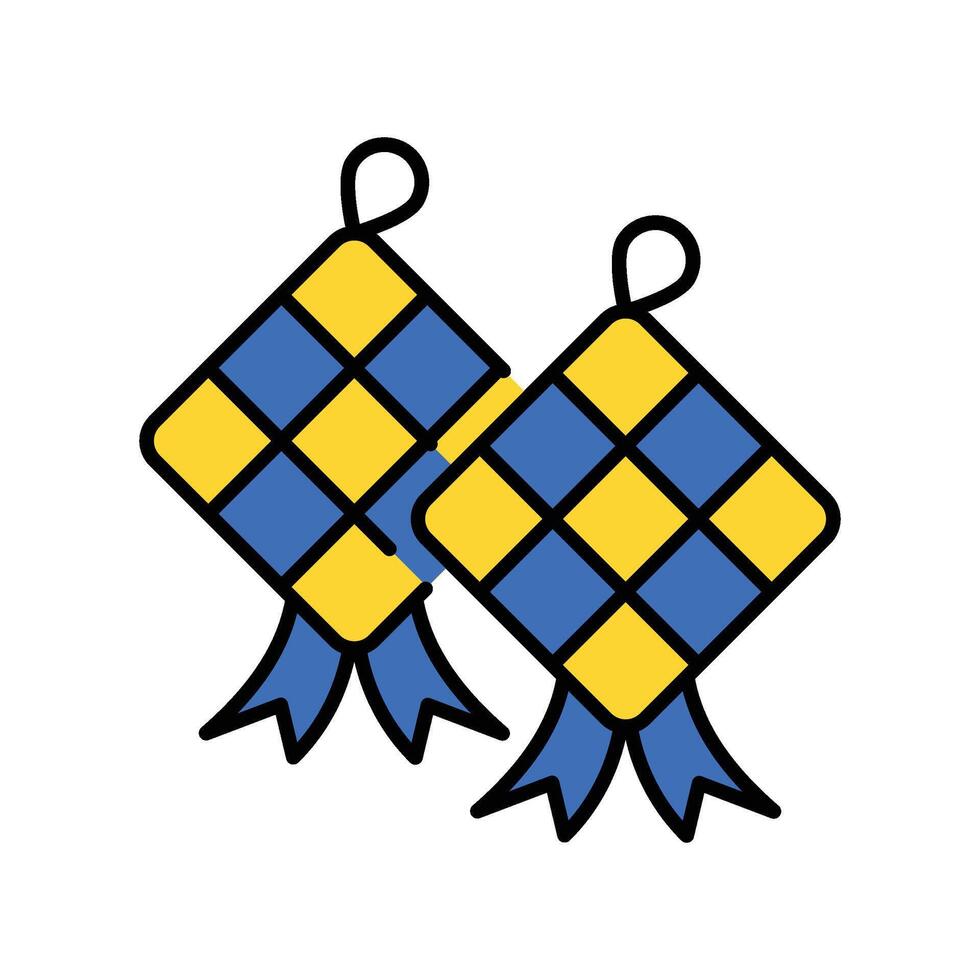 Ketupat filled outline icon. EPS 10 file vector