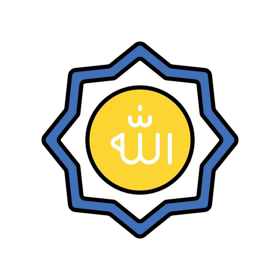 Allah Sticker filled outline icon. EPS 10 file vector