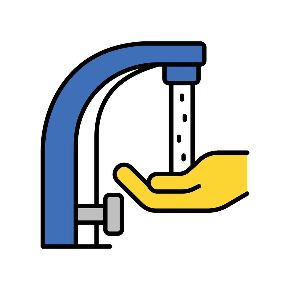 Wudu filled outline icon. EPS 10 file vector