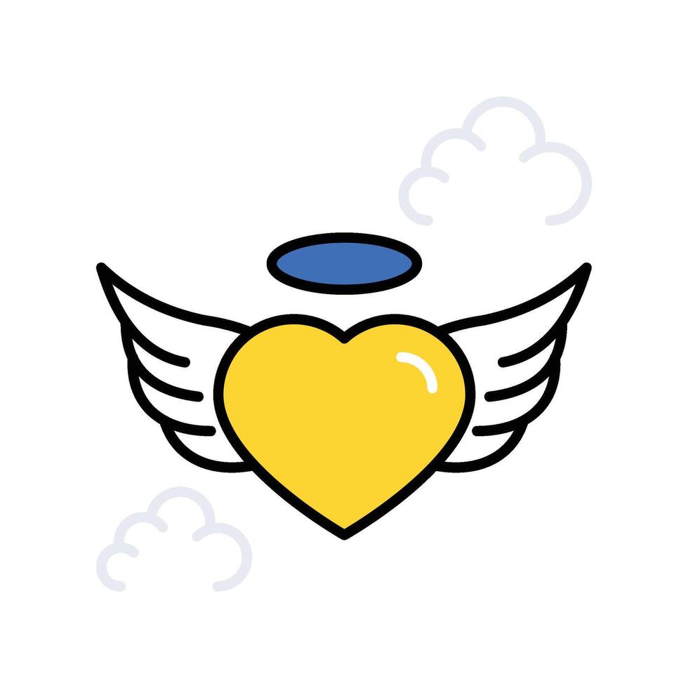 Heart Angle filled outline icon. EPS 10 file vector