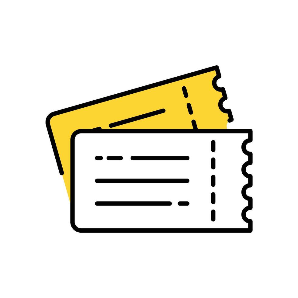 Tickets filled outline icon. EPS 10 file. vector