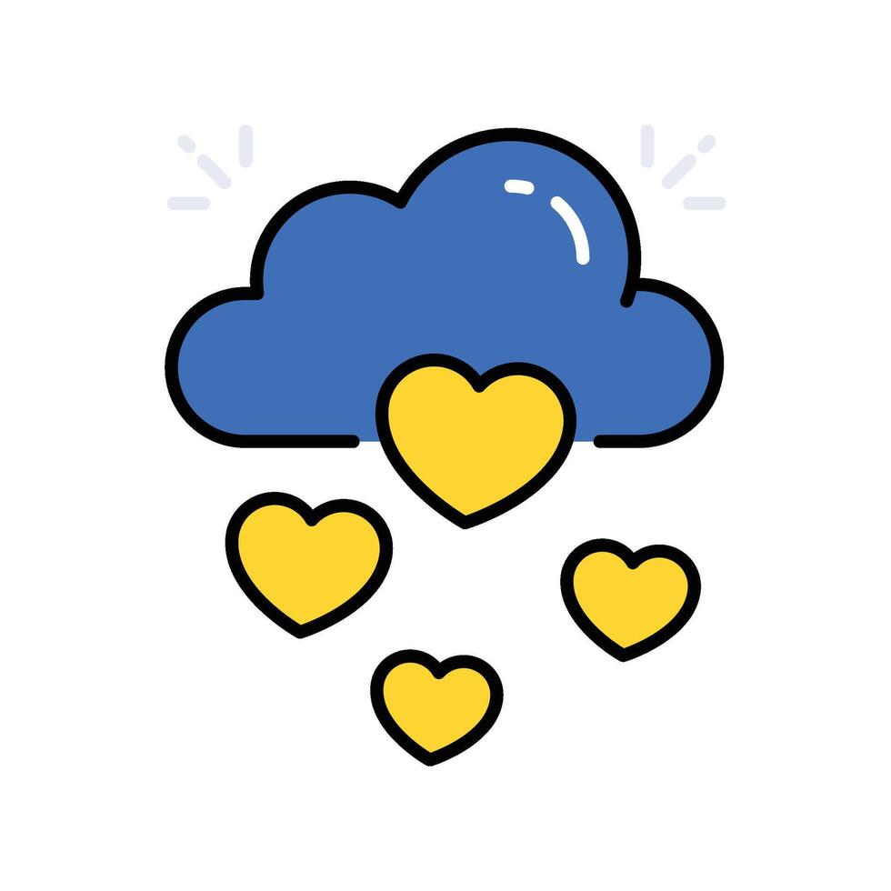 Love Cloud filled outline icon. EPS. 10 file vector