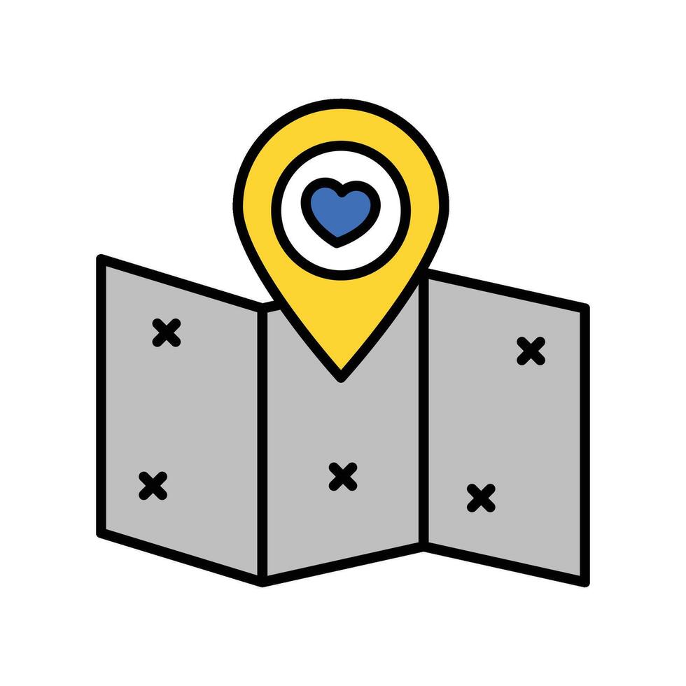 Love Location filled outline icon. EPS 10 file vector
