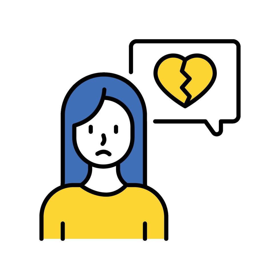 Dislike Heart filled outline icon. EPS 10 file vector