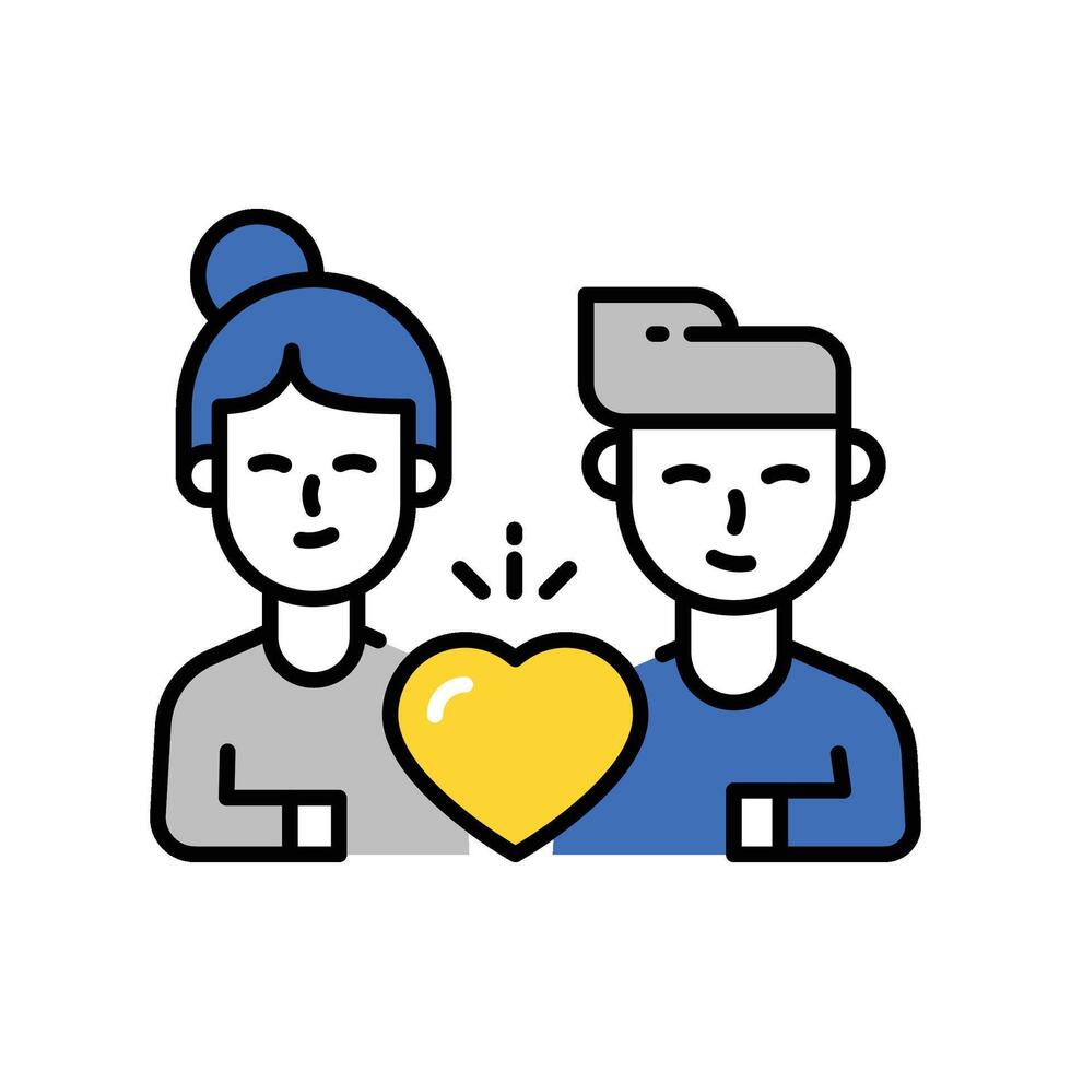 Romantic Photos filled outline icon. EPS 10 file vector