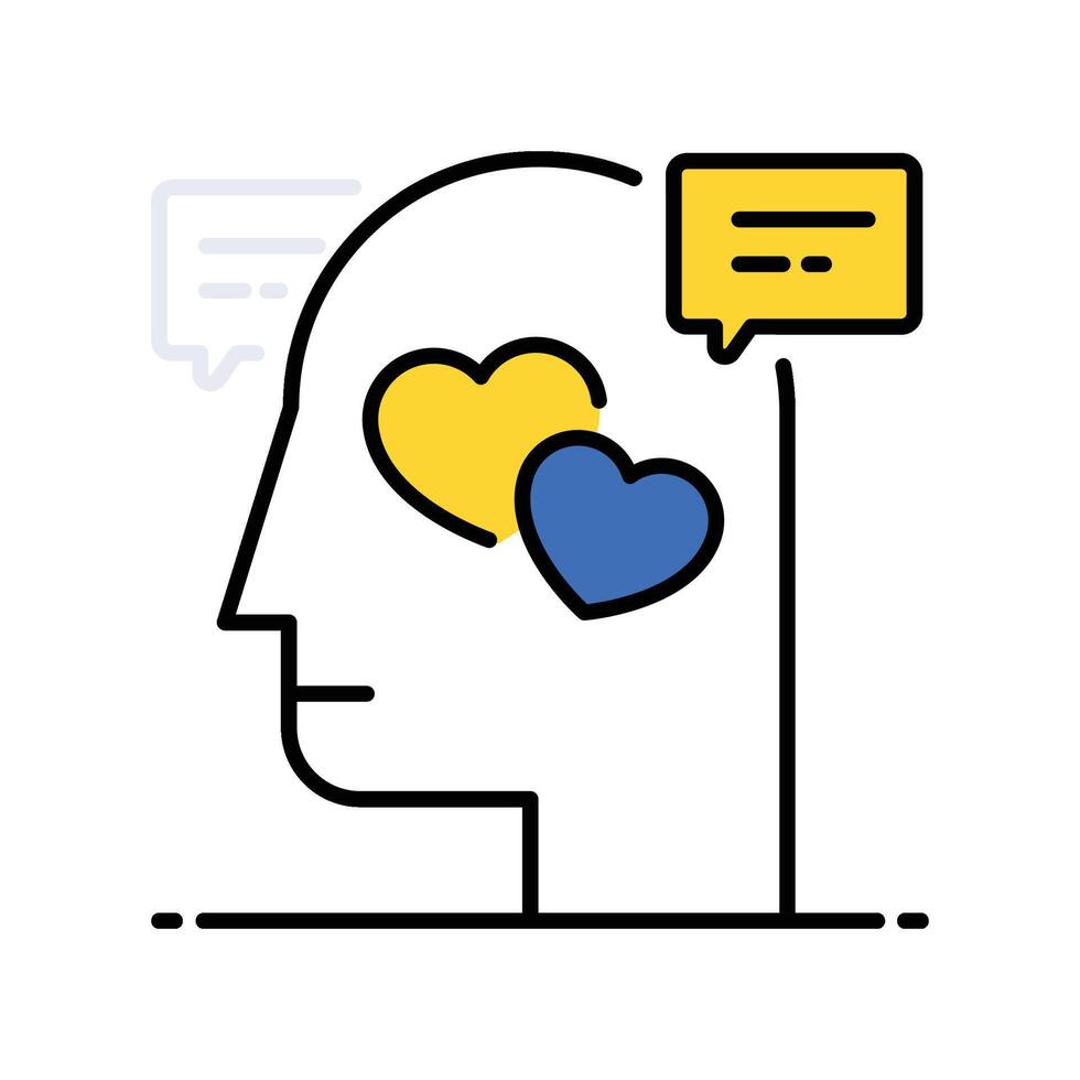 Romantic Mind filled outline icon. EPS 10 file. vector