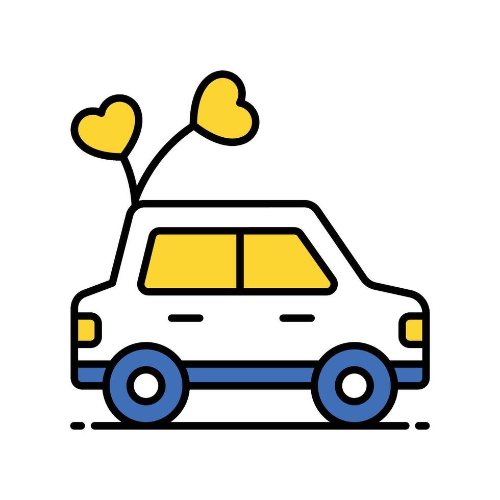 Wedding Car filled outline icon. EPS 10 file vector
