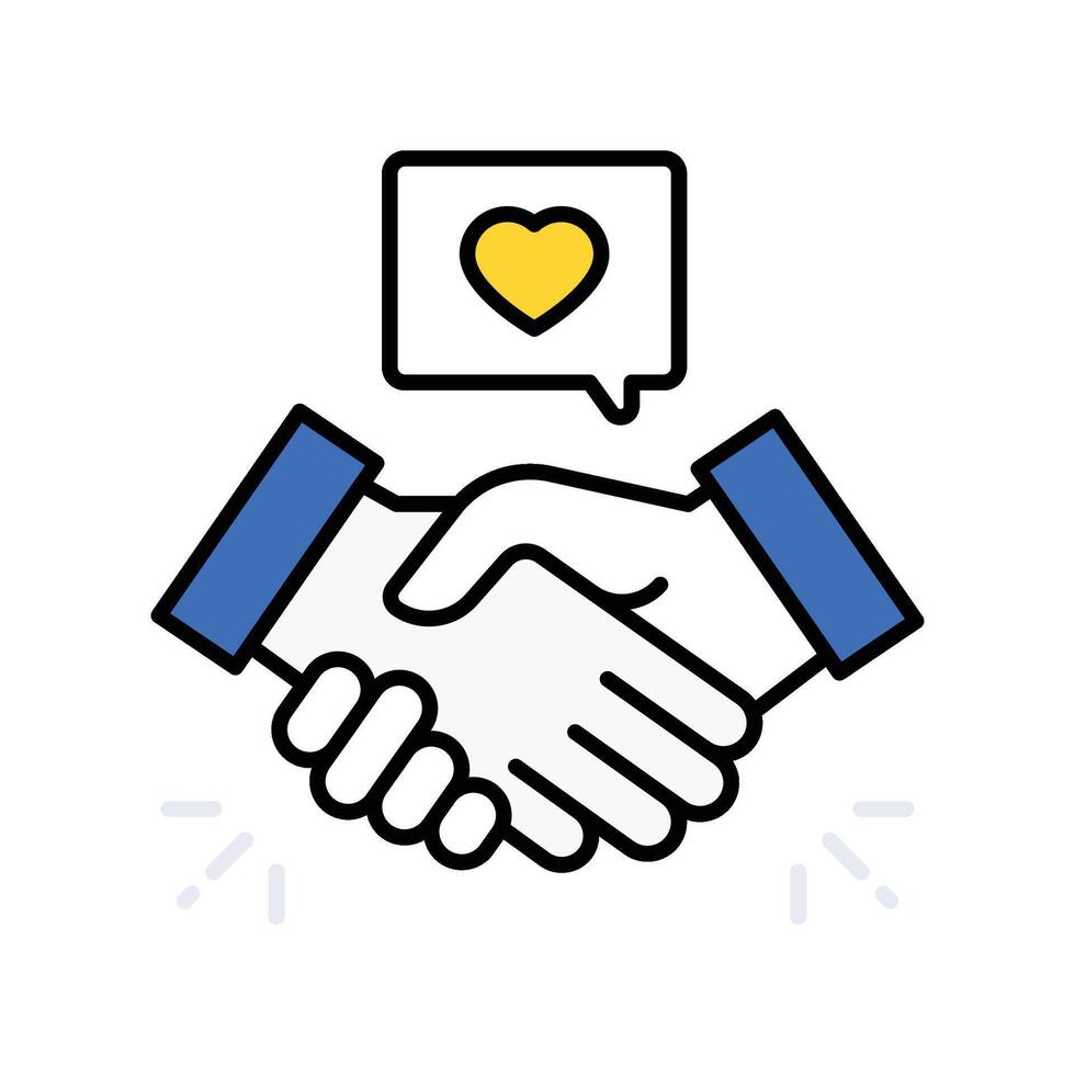 Handshake filled outline icon. EPS. 10 file. vector