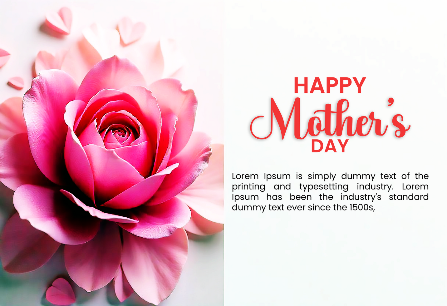 Happy Mother's Day Card with Flowers and special text psd