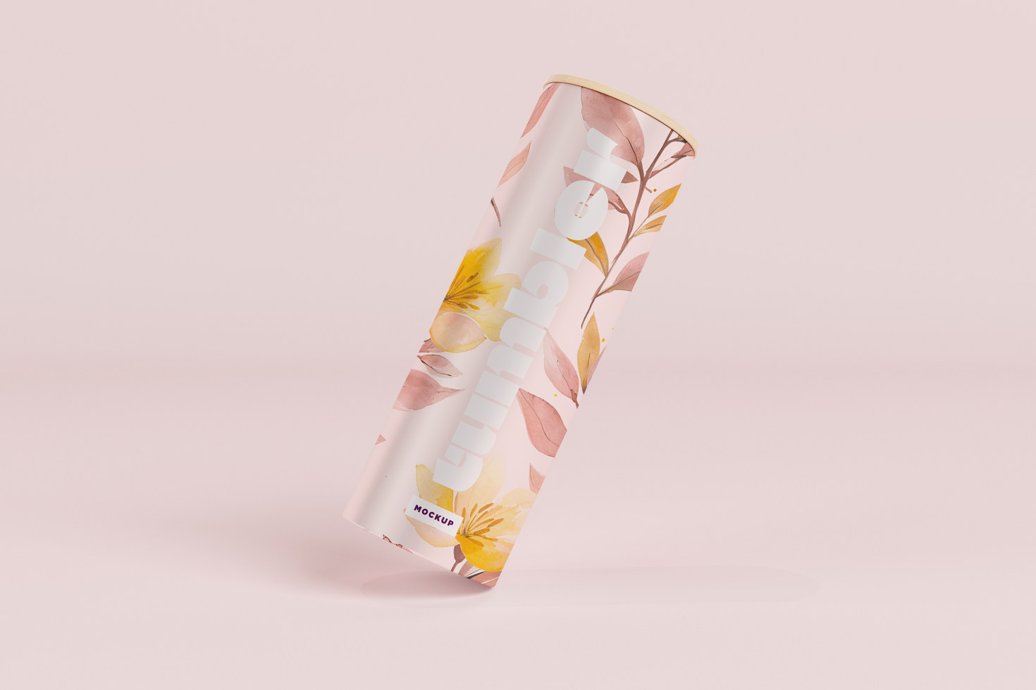 Tumbler Drinking Jar Mockup on Pink BG psd