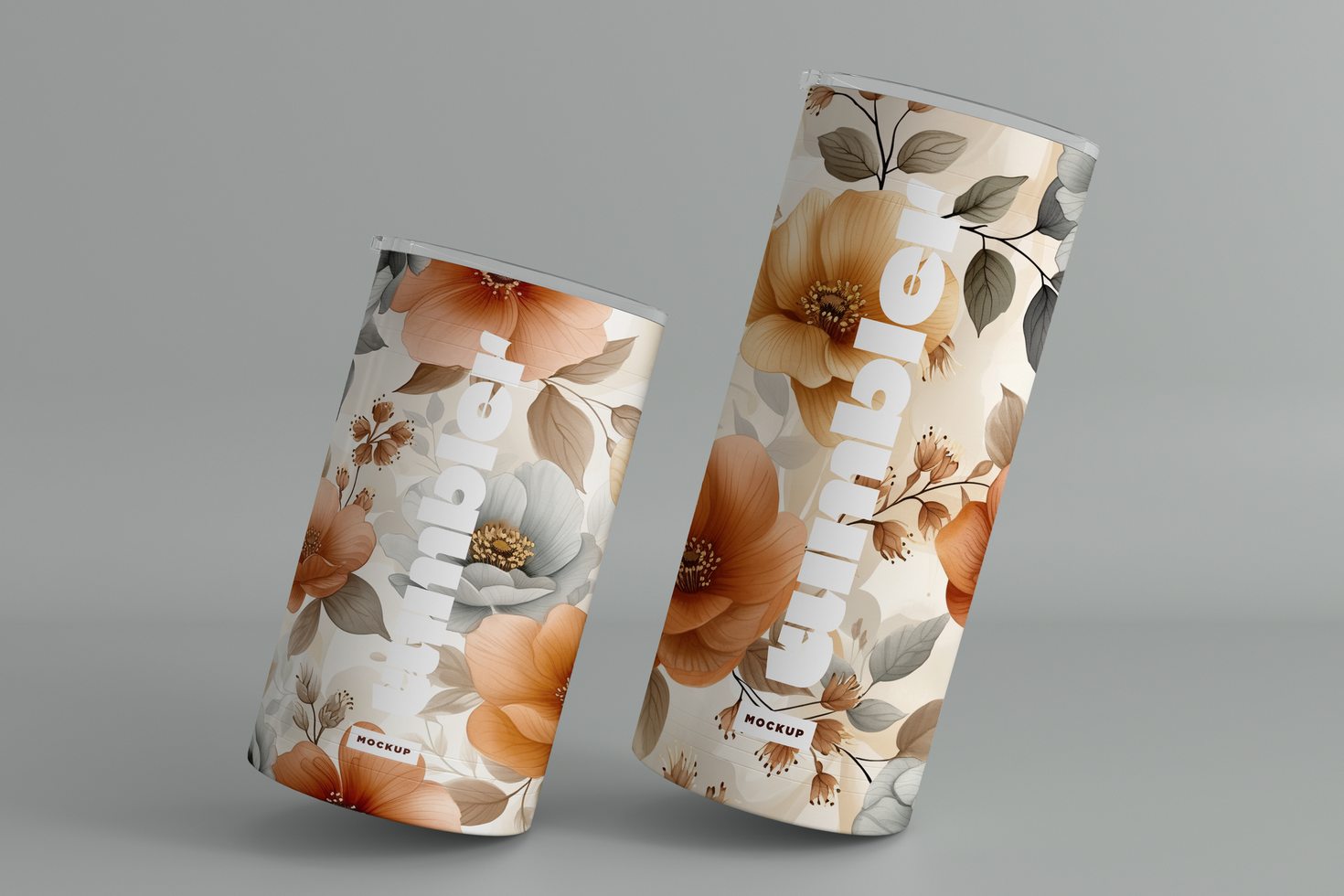 Tumbler Drinking two Jars Mockups psd
