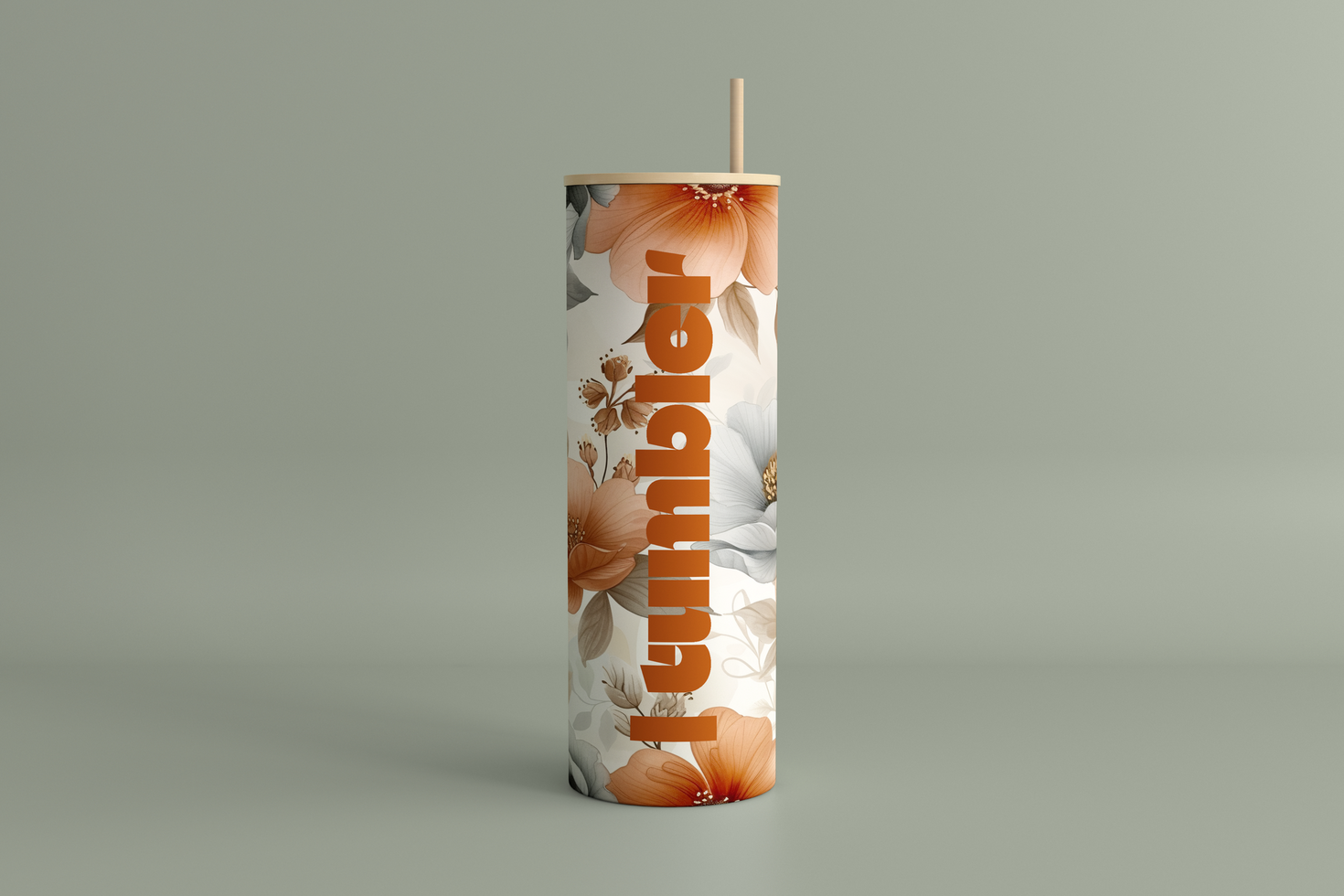 Tumbler Drinking Jar Mockup on green background psd