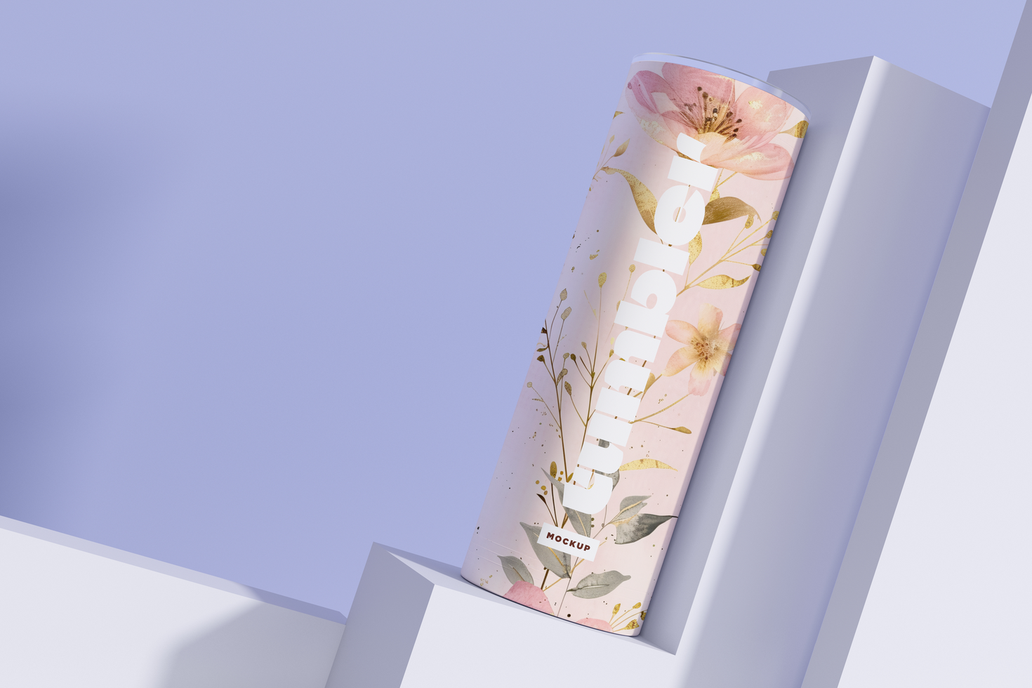 Tumbler Drinking Jar Mockup on Set of Podium psd