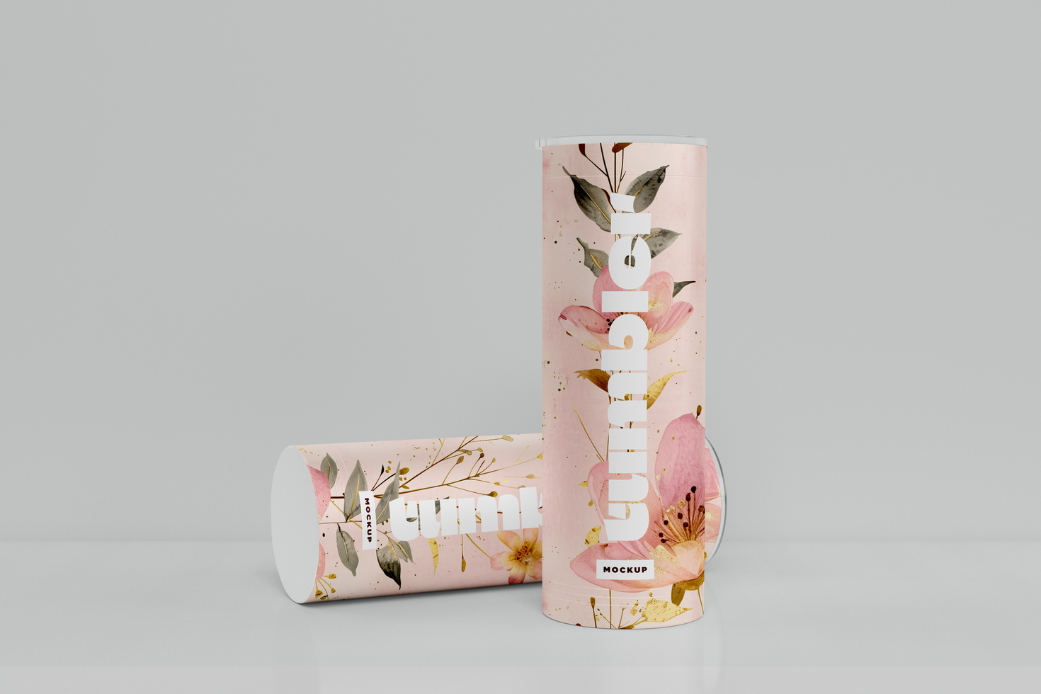 Tumbler Drinking two Jars Mockup on fall psd