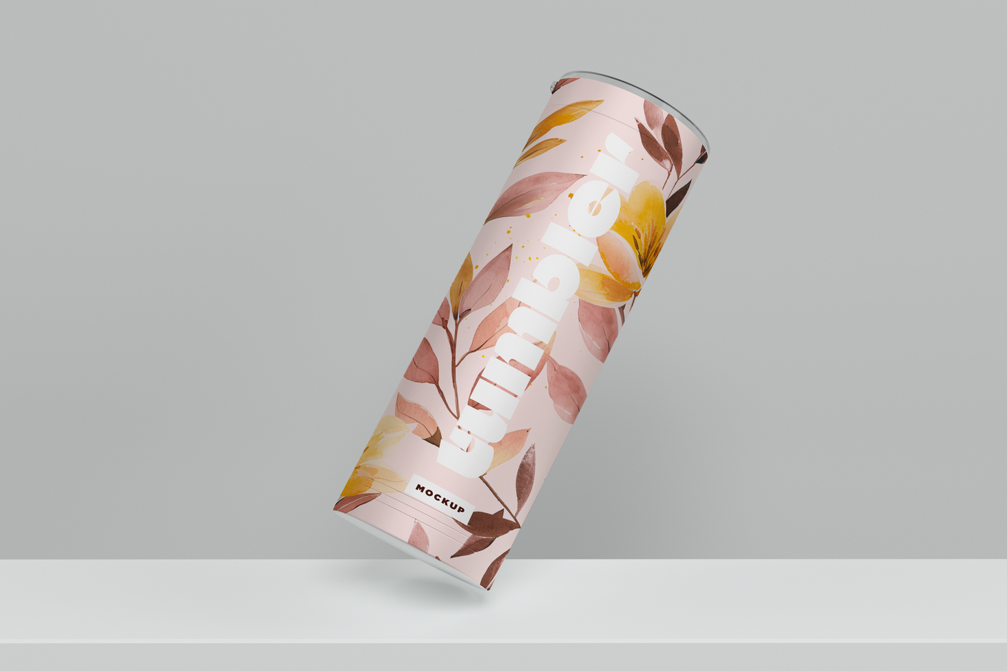 Tumbler Drinking Jar Mockup falling on Rack psd