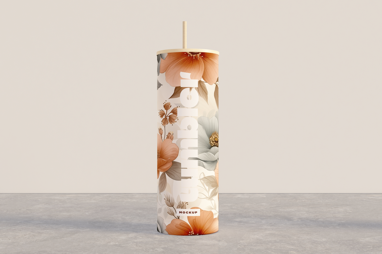 Tumbler Drinking Jar Mockup on marble table psd