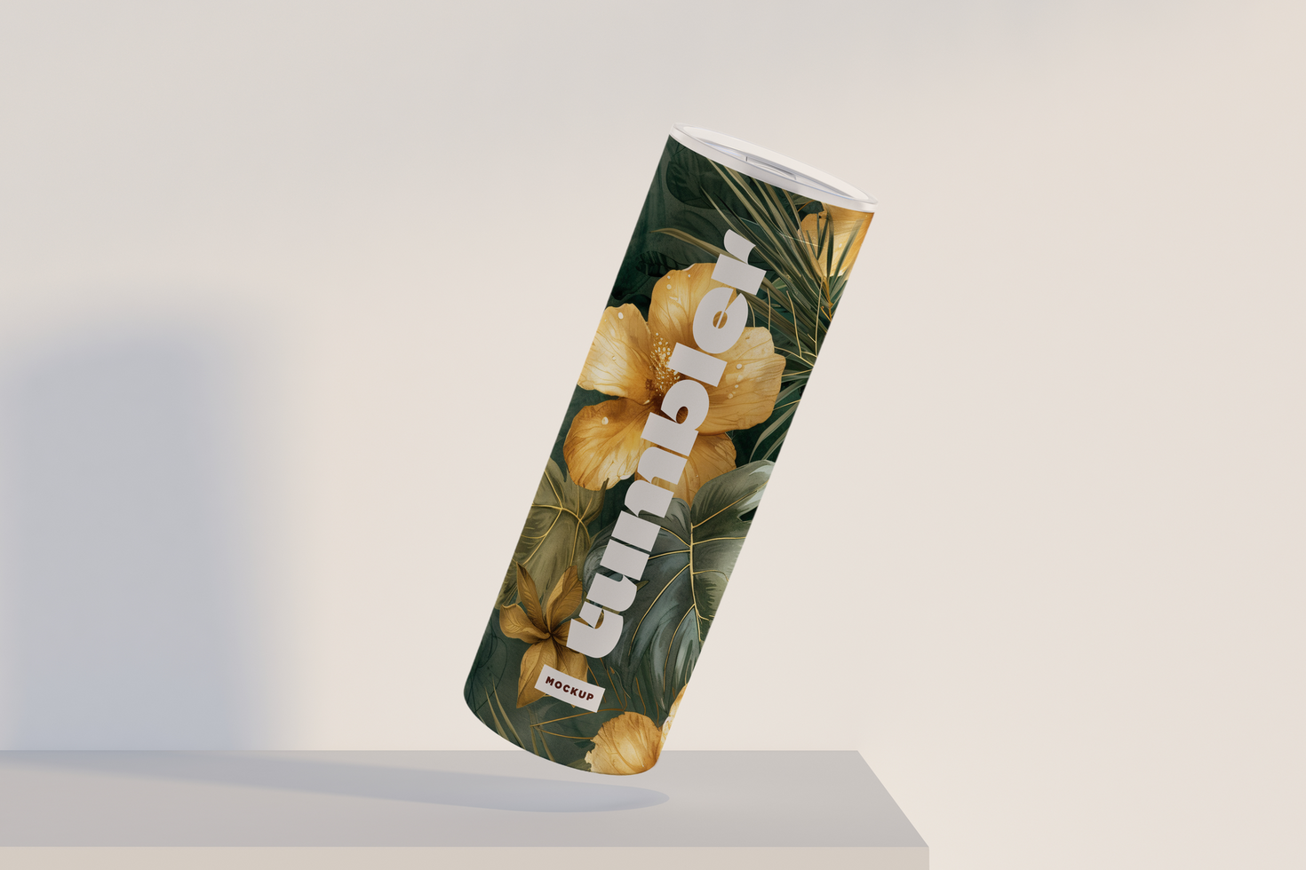 Tumbler Drinking Jar fall Mockup psd