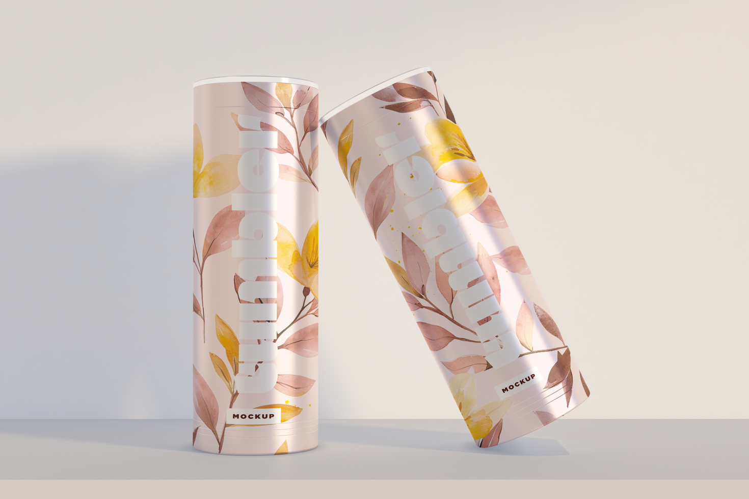 Two Tumbler Drinking Jar Mockup Hug psd