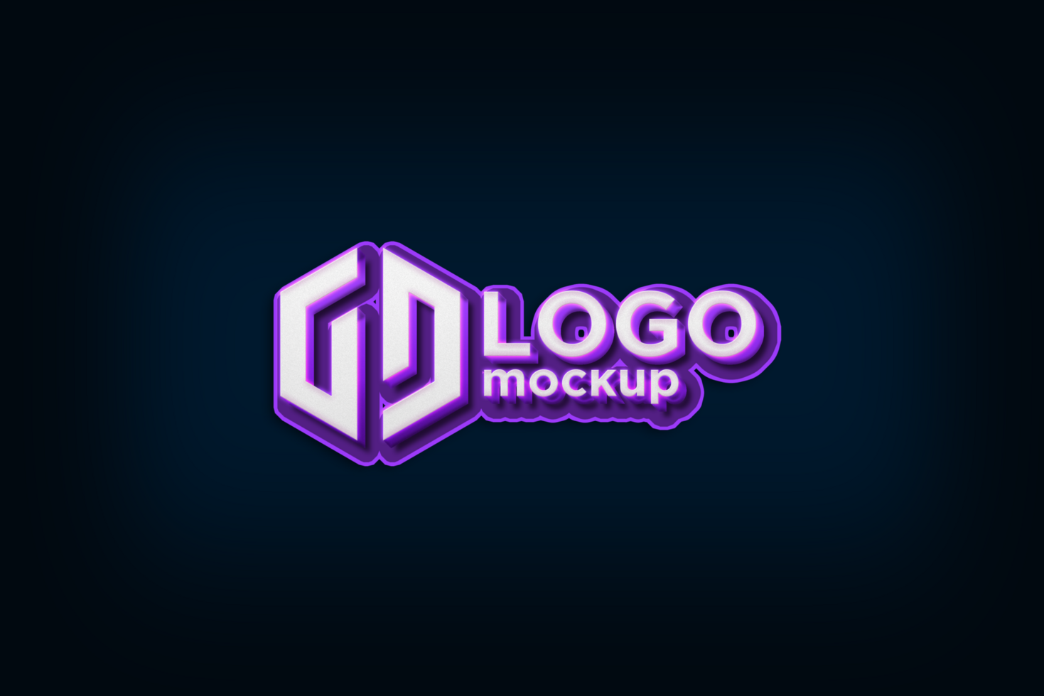 Purple 3D Logo Mockup Template psd