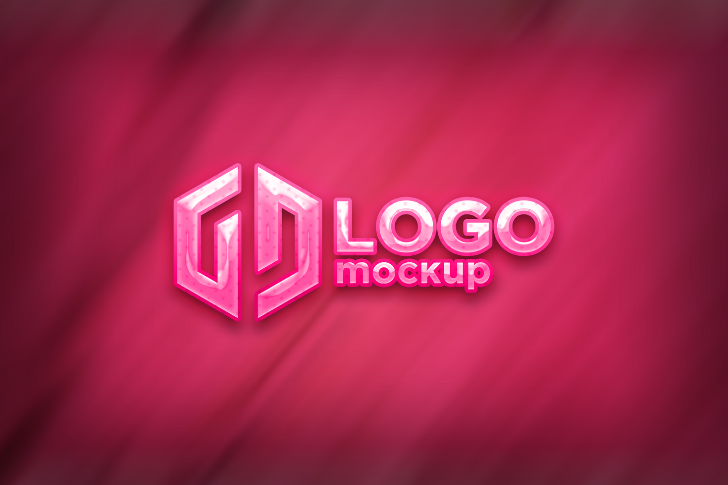Pink Logo Mockup Template psd